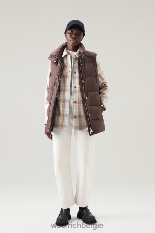 Overshirt met westernruit van flanel van een wolmix Woolrich vrouwen 8TTN0306 kameel controle kleding