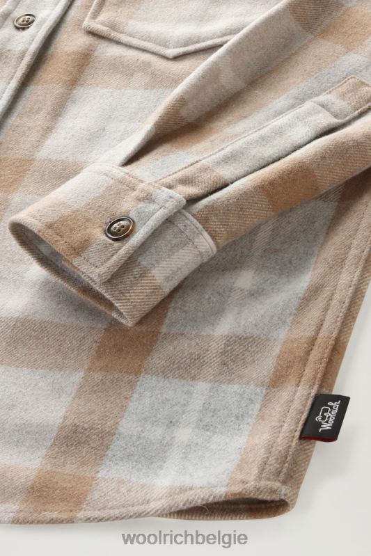 Overshirt met westernruit van flanel van een wolmix Woolrich vrouwen 8TTN0306 kameel controle kleding