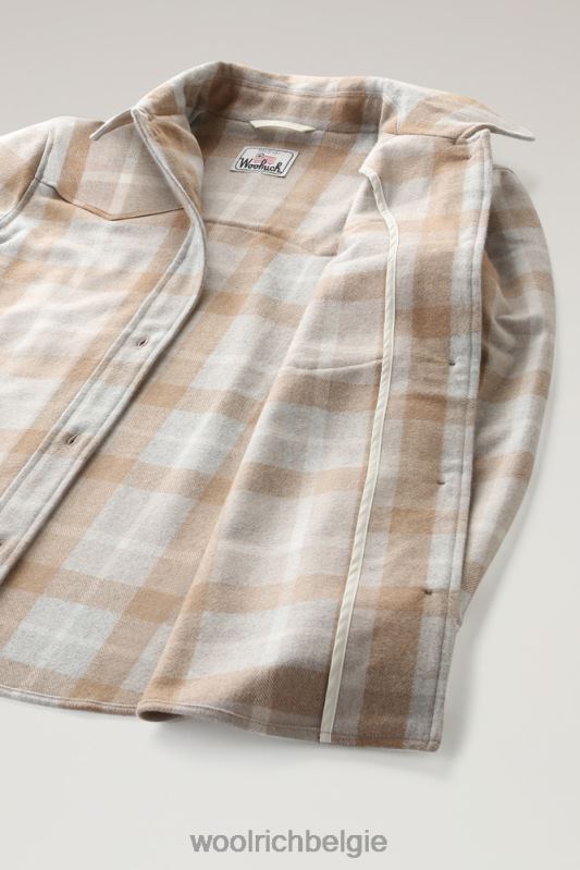 Overshirt met westernruit van flanel van een wolmix Woolrich vrouwen 8TTN0306 kameel controle kleding