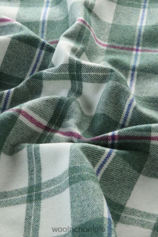 Overshirt met westernruit van flanel van een wolmix Woolrich vrouwen 8TTN0324 groene vink kleding