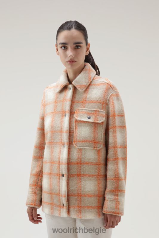 Overshirt van een adellijke wolmix Woolrich vrouwen 8TTN0264 gouden cheque kleding