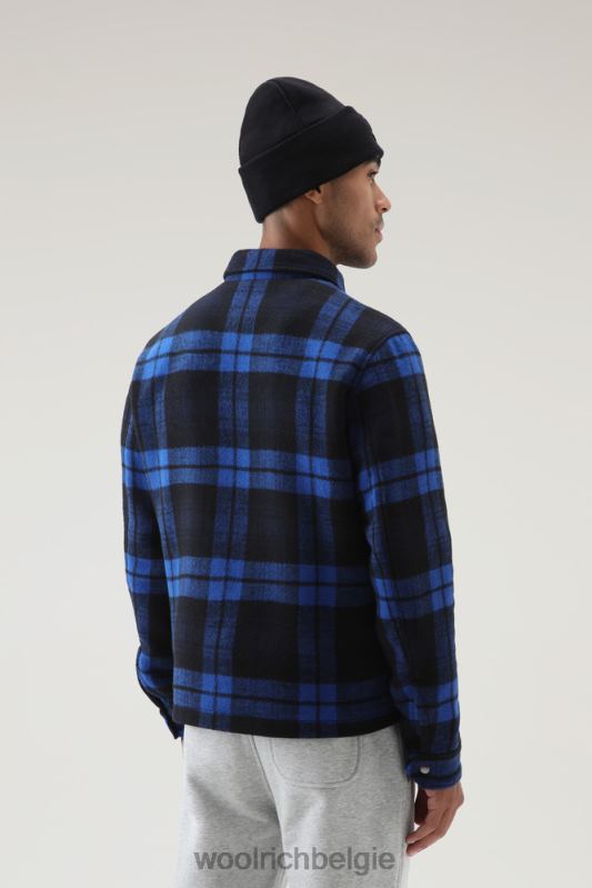 Overshirt van geruit flanellen houtmix met ritssluiting aan de voorkant van een wolmix Woolrich Heren 8TTN0756 koninklijke cheque kleding