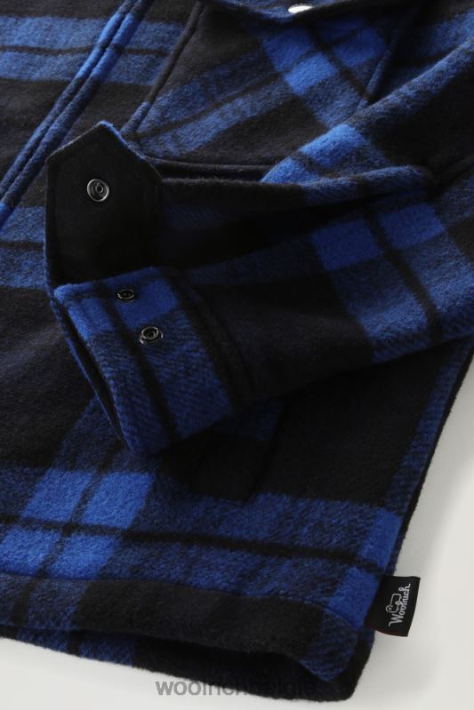 Overshirt van geruit flanellen houtmix met ritssluiting aan de voorkant van een wolmix Woolrich Heren 8TTN0756 koninklijke cheque kleding
