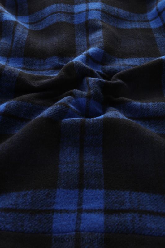 Overshirt van geruit flanellen houtmix met ritssluiting aan de voorkant van een wolmix Woolrich Heren 8TTN0756 koninklijke cheque kleding