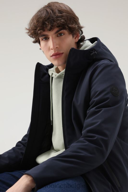 Pacific softshell-jack Woolrich Heren 8TTN0828 Melton blauw kleding