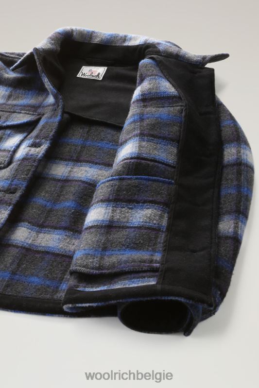 Pemberton geruit overshirt van flanel van een wolmix Woolrich vrouwen 8TTN0277 azuurblauwe ruit kleding