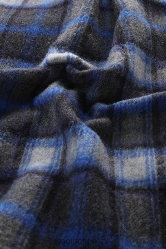 Pemberton geruit overshirt van flanel van een wolmix Woolrich vrouwen 8TTN0277 azuurblauwe ruit kleding
