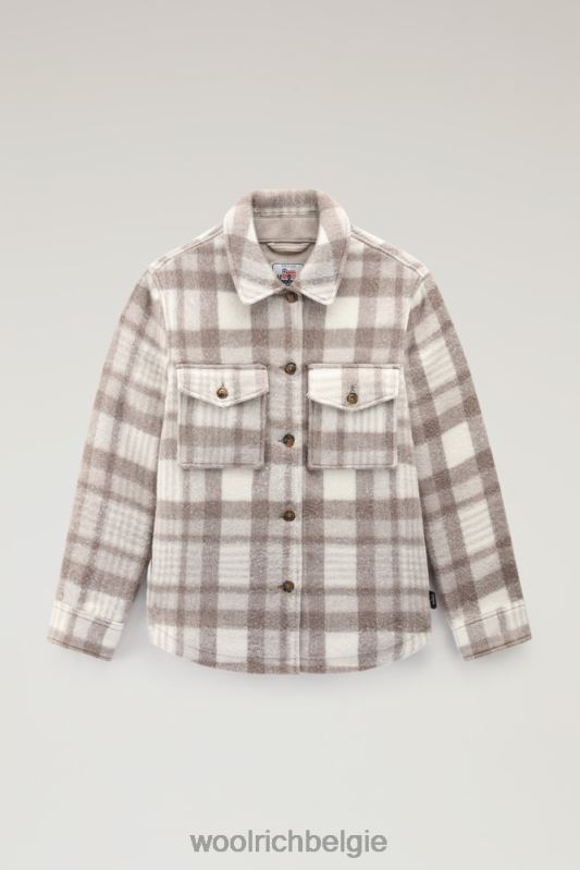 Pemberton geruit overshirt van flanel van een wolmix Woolrich vrouwen 8TTN0316 natuurlijke controle kleding