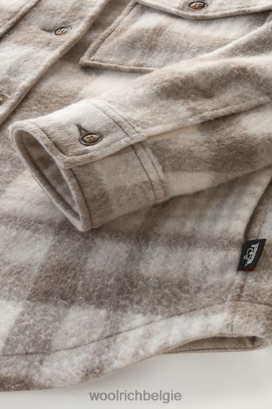 Pemberton geruit overshirt van flanel van een wolmix Woolrich vrouwen 8TTN0316 natuurlijke controle kleding