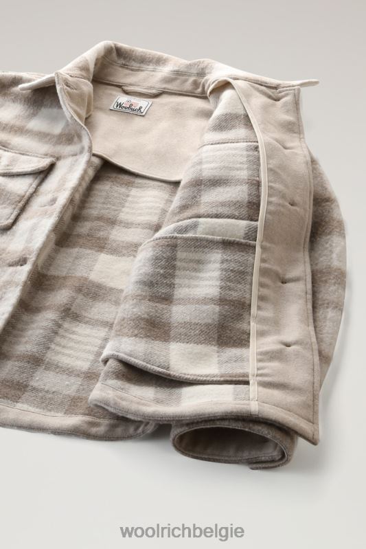 Pemberton geruit overshirt van flanel van een wolmix Woolrich vrouwen 8TTN0316 natuurlijke controle kleding
