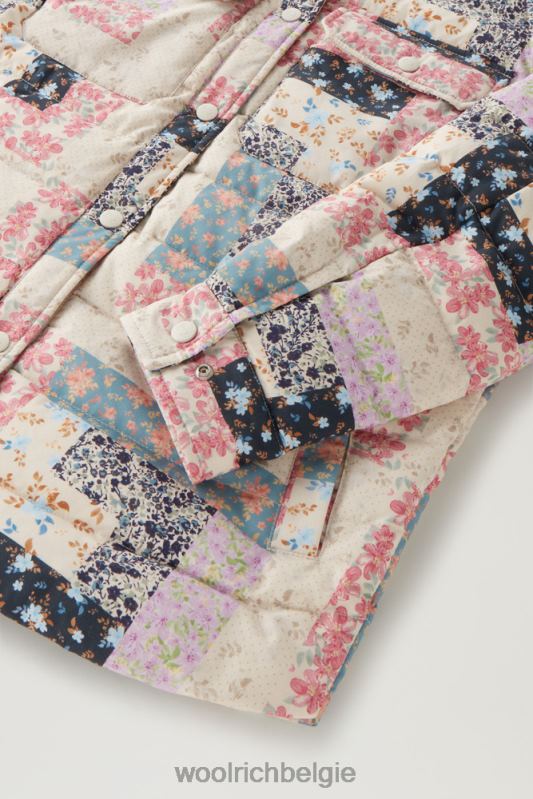 Pennsylvania gewatteerd overshirt met patchworkprint Woolrich vrouwen 8TTN026 crème patchwork kleding