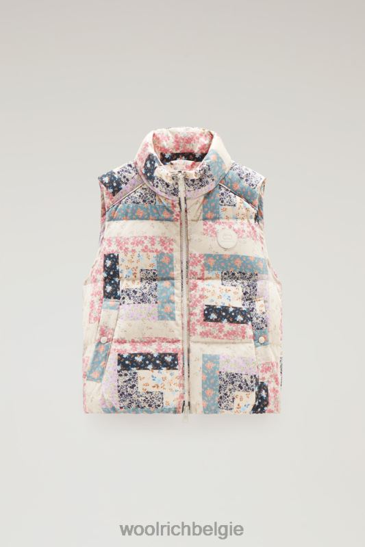 Pennsylvania gewatteerd vest met patchworkprint Woolrich vrouwen 8TTN0124 crème patchwork kleding