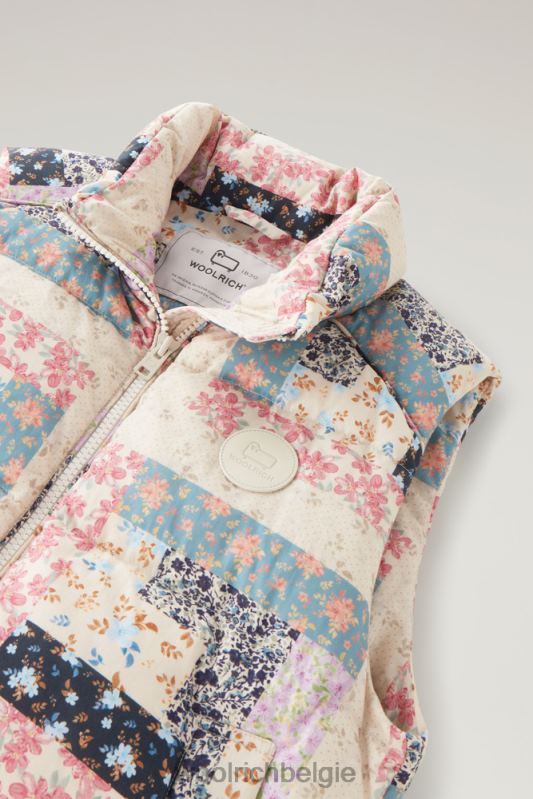 Pennsylvania gewatteerd vest met patchworkprint Woolrich vrouwen 8TTN0124 crème patchwork kleding