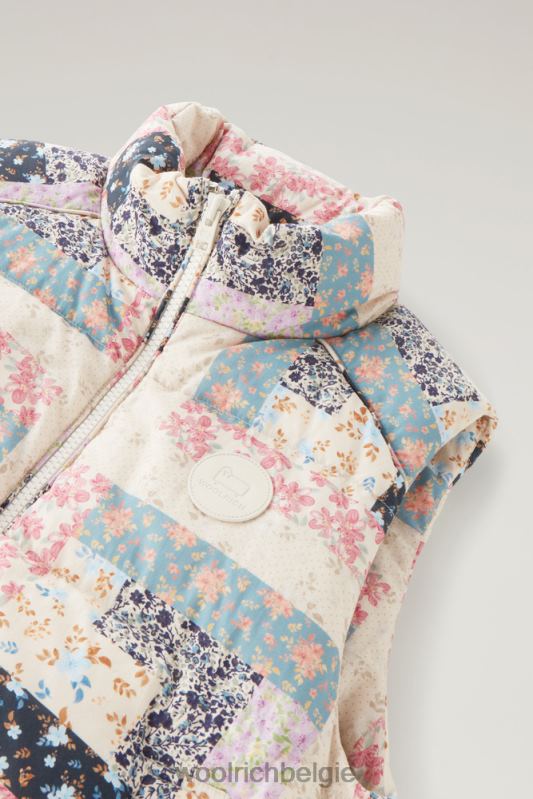 Pennsylvania gewatteerd vest met patchworkprint Woolrich vrouwen 8TTN0124 crème patchwork kleding