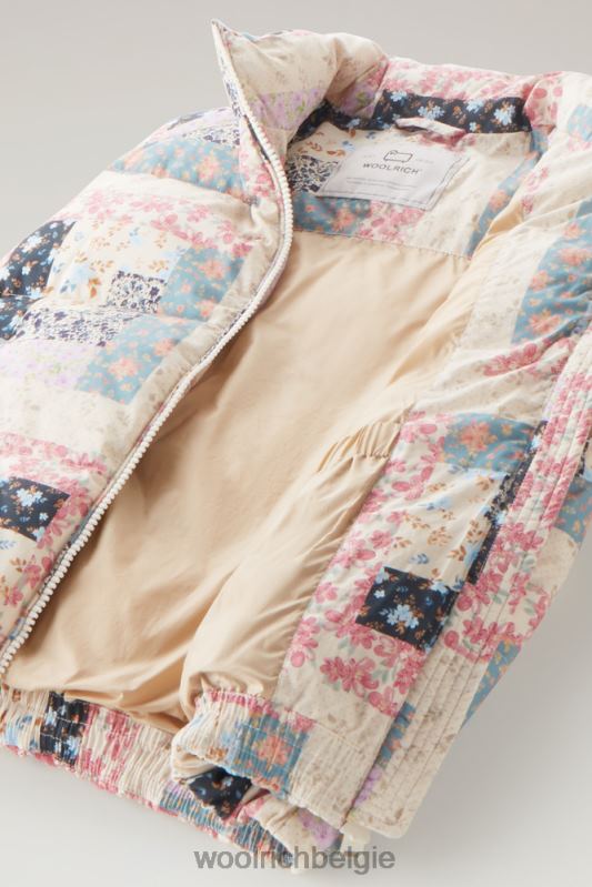 Pennsylvania gewatteerd vest met patchworkprint Woolrich vrouwen 8TTN0124 crème patchwork kleding