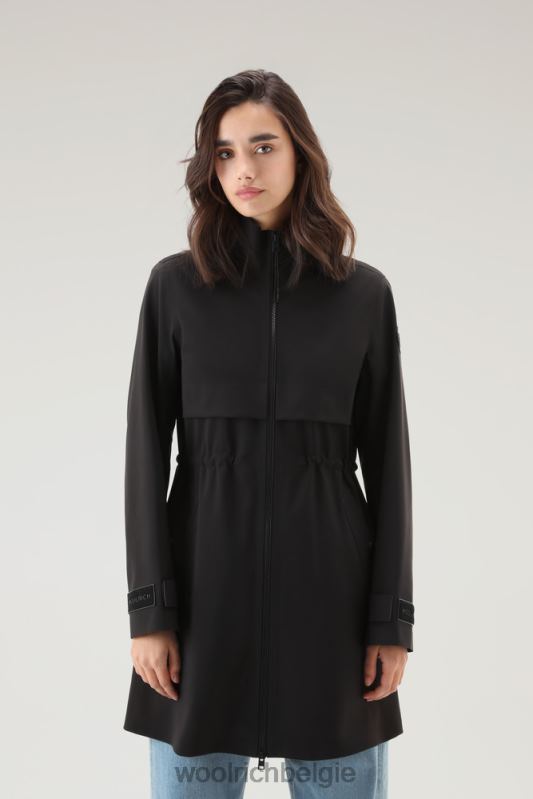 Pequea-jas van stretchnylon Woolrich vrouwen 8TTN072 zwart kleding