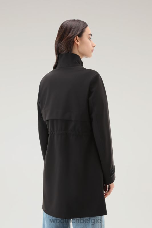 Pequea-jas van stretchnylon Woolrich vrouwen 8TTN072 zwart kleding