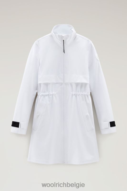 Pequea-jas van stretchnylon Woolrich vrouwen 8TTN094 Helder wit kleding