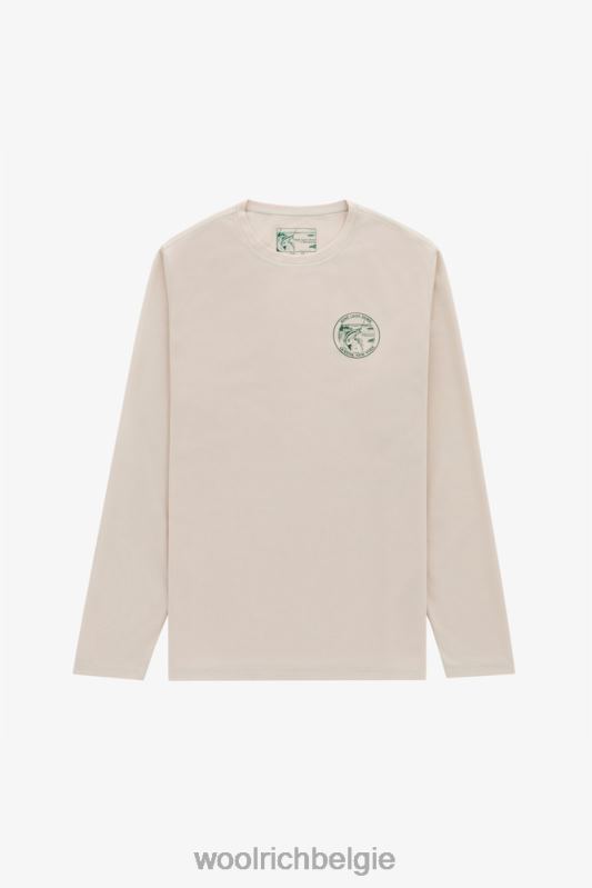 Performance forel-T-shirt met lange mouwen en print op de voor- en achterkant van Aime Leon Dore Woolrich Heren 8TTN0804 cement kleding