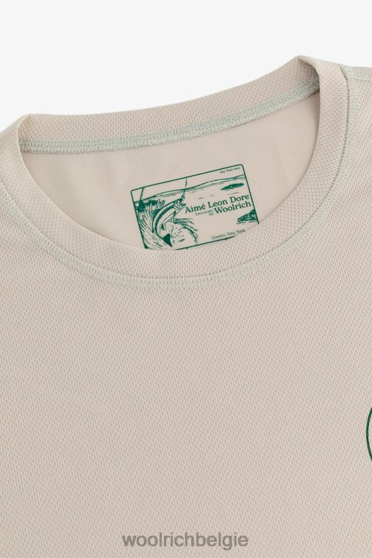 Performance forel-T-shirt met lange mouwen en print op de voor- en achterkant van Aime Leon Dore Woolrich Heren 8TTN0804 cement kleding