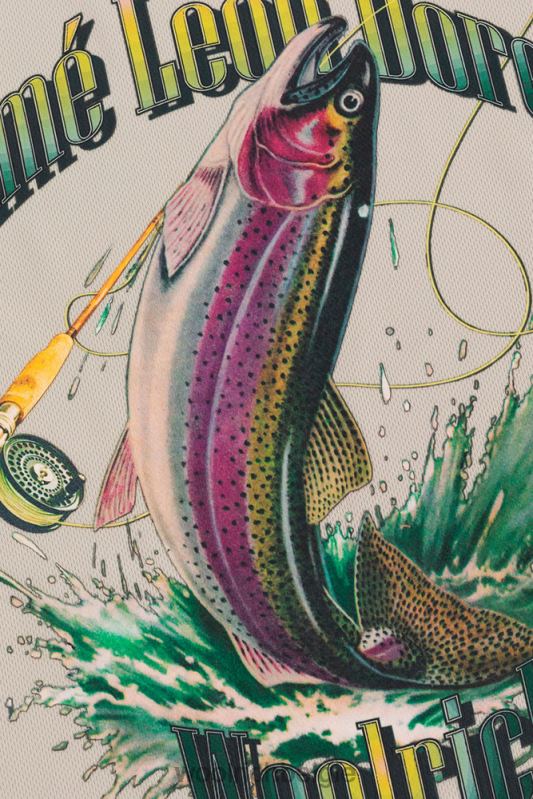 Performance forel-T-shirt met lange mouwen en print op de voor- en achterkant van Aime Leon Dore Woolrich Heren 8TTN0804 cement kleding