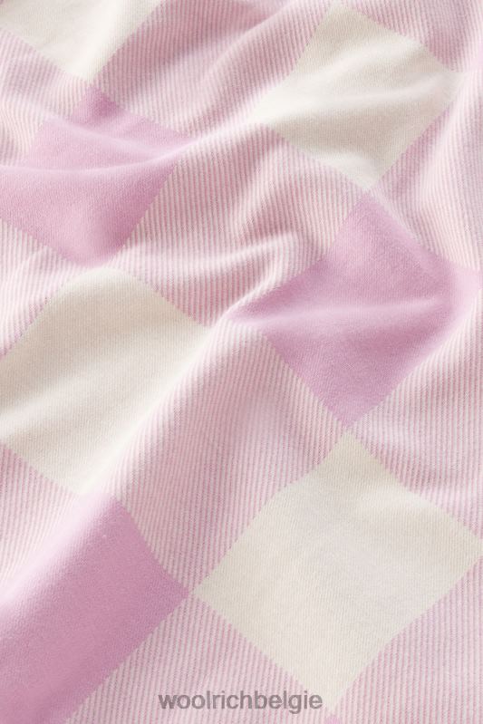 Polo met amerikaanse ruit van garengeverfde stretchkatoenmix Woolrich vrouwen 8TTN020 rokerige rozenbuffel kleding