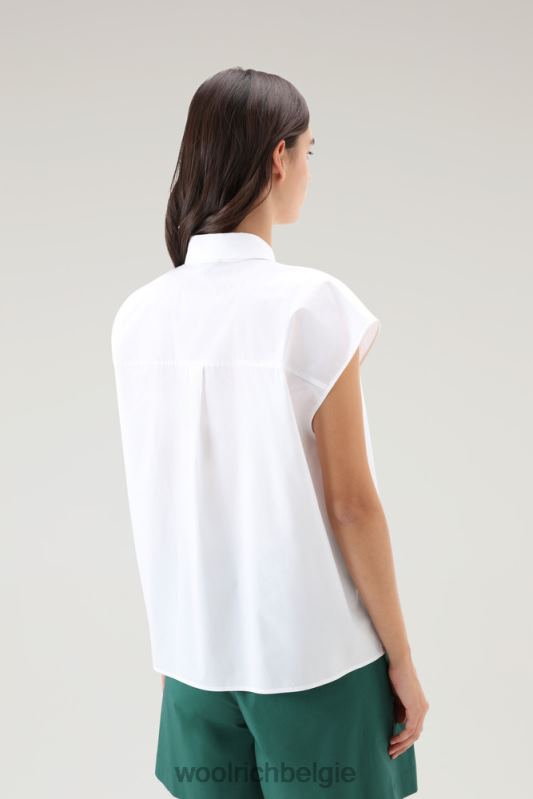 Poplin blouse van puur katoenpopeline Woolrich vrouwen 8TTN018 Helder wit kleding