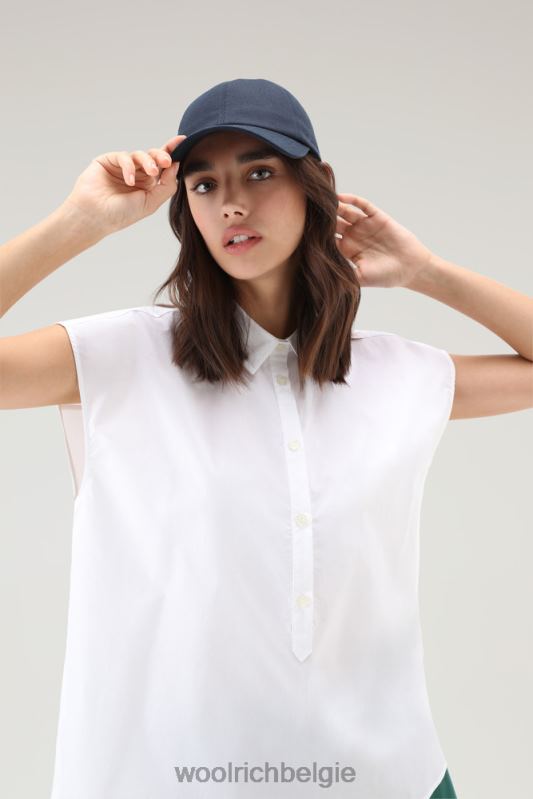 Poplin blouse van puur katoenpopeline Woolrich vrouwen 8TTN018 Helder wit kleding