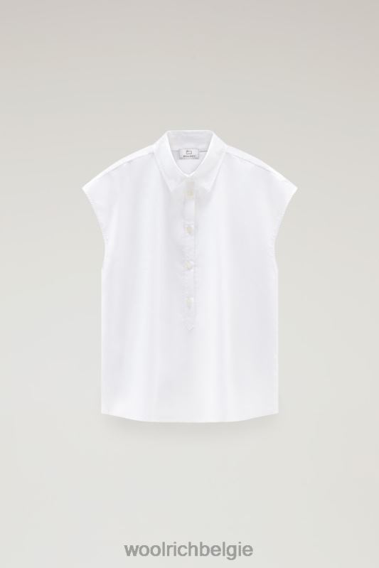 Poplin blouse van puur katoenpopeline Woolrich vrouwen 8TTN018 Helder wit kleding