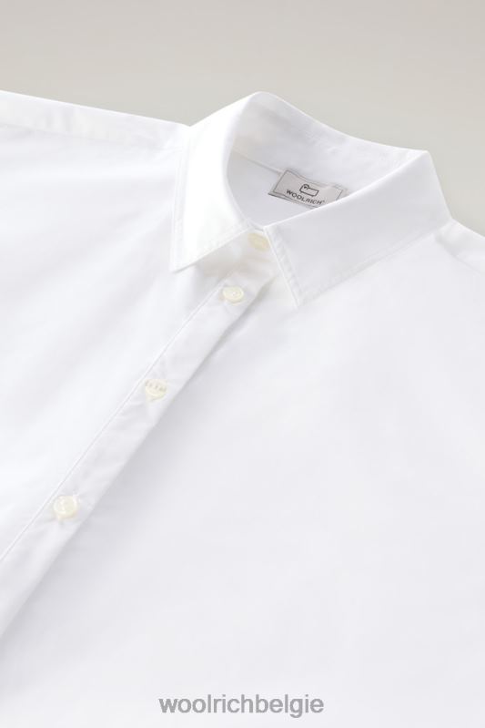 Poplin blouse van puur katoenpopeline Woolrich vrouwen 8TTN018 Helder wit kleding
