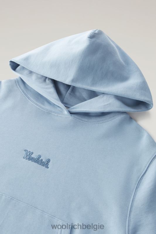 Puur katoenen hoodie met geborduurd logo Woolrich vrouwen 8TTN0328 bleek indigo kleding