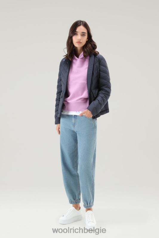 Puur katoenen hoodie met geborduurd logo Woolrich vrouwen 8TTN0330 rokerige roos kleding
