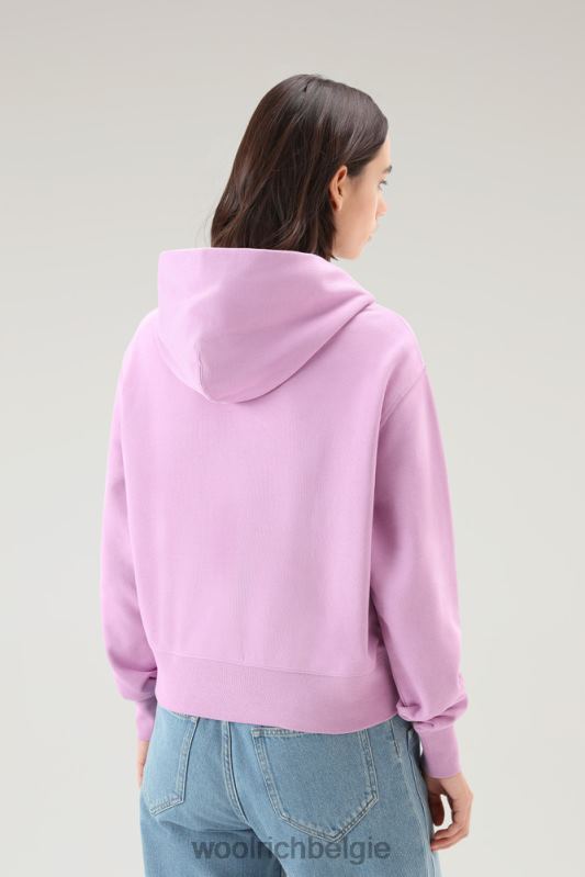 Puur katoenen hoodie met geborduurd logo Woolrich vrouwen 8TTN0330 rokerige roos kleding