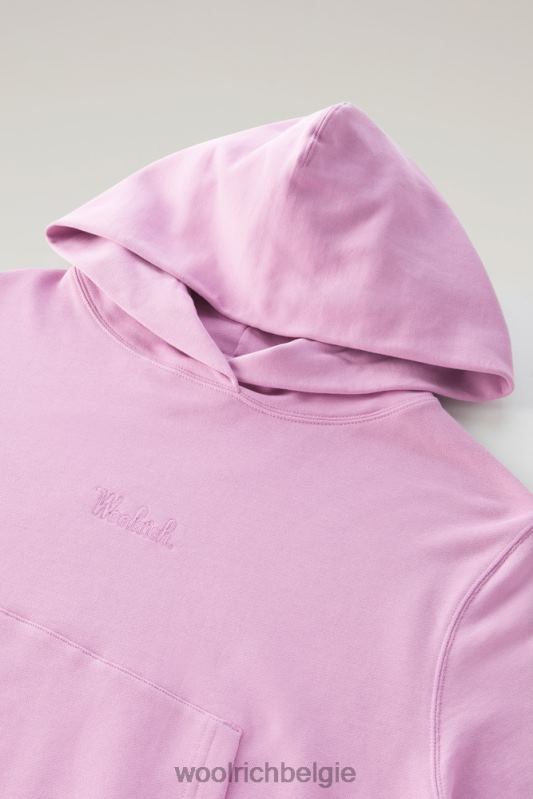 Puur katoenen hoodie met geborduurd logo Woolrich vrouwen 8TTN0330 rokerige roos kleding