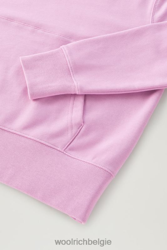 Puur katoenen hoodie met geborduurd logo Woolrich vrouwen 8TTN0330 rokerige roos kleding