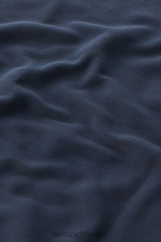 Puur katoenen ronde hals met driekwart mouwen Woolrich vrouwen 8TTN0117 Melton blauw kleding