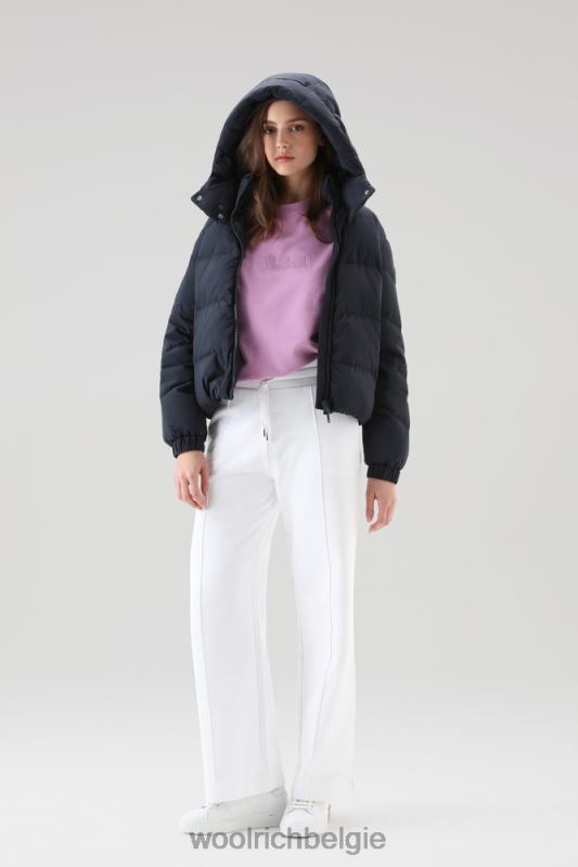 Puur katoenen ronde hals met driekwart mouwen Woolrich vrouwen 8TTN0127 rokerige roos kleding