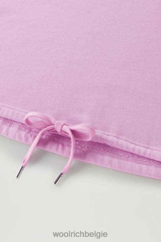 Puur katoenen ronde hals met driekwart mouwen Woolrich vrouwen 8TTN0127 rokerige roos kleding