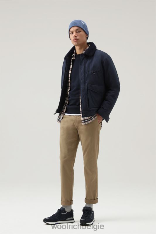 Ripstop truckerjack met voering van sherpawol Woolrich Heren 8TTN0649 Melton blauw kleding