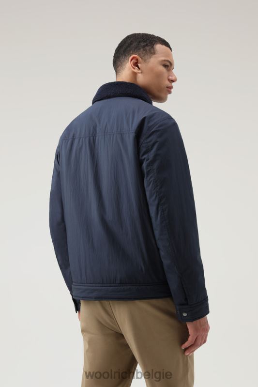 Ripstop truckerjack met voering van sherpawol Woolrich Heren 8TTN0649 Melton blauw kleding