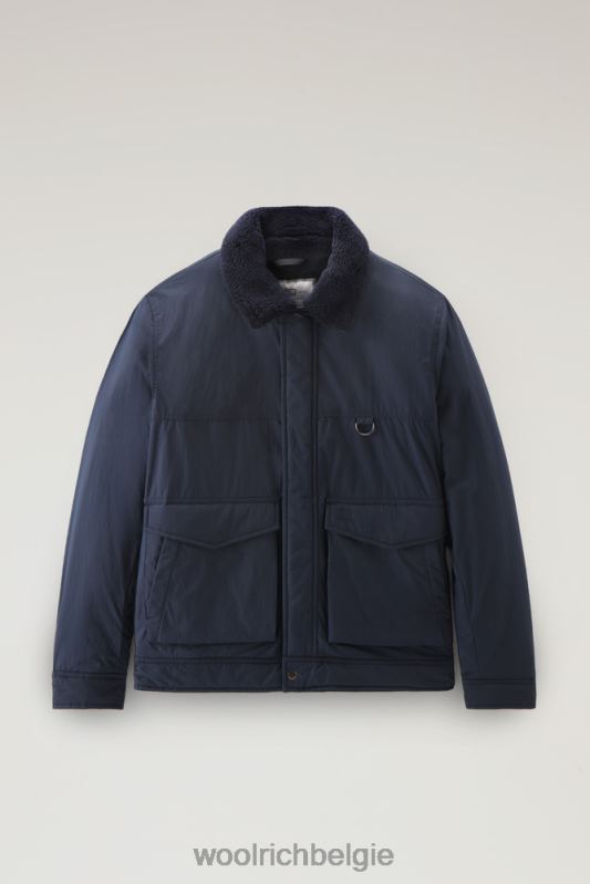Ripstop truckerjack met voering van sherpawol Woolrich Heren 8TTN0649 Melton blauw kleding