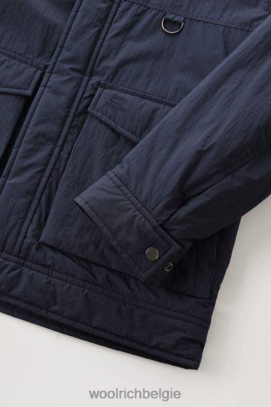Ripstop truckerjack met voering van sherpawol Woolrich Heren 8TTN0649 Melton blauw kleding