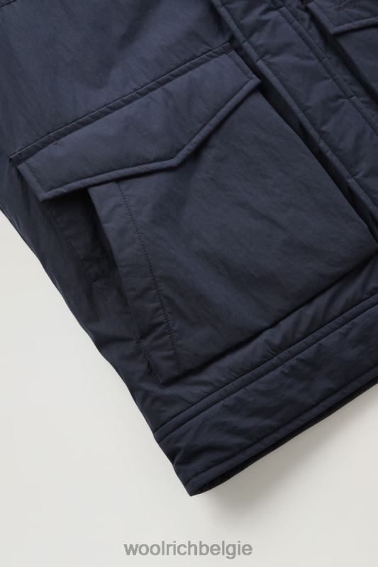 Ripstop truckerjack met voering van sherpawol Woolrich Heren 8TTN0649 Melton blauw kleding