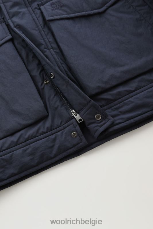 Ripstop truckerjack met voering van sherpawol Woolrich Heren 8TTN0649 Melton blauw kleding