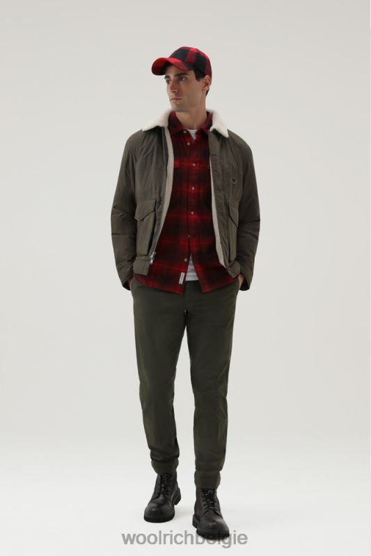 Ripstop truckerjack met voering van sherpawol Woolrich Heren 8TTN0655 donkergroen kleding