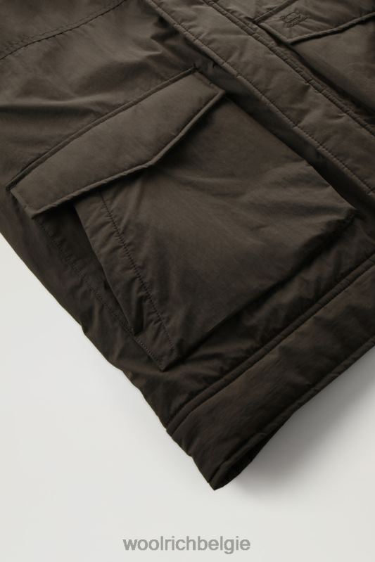 Ripstop truckerjack met voering van sherpawol Woolrich Heren 8TTN0655 donkergroen kleding