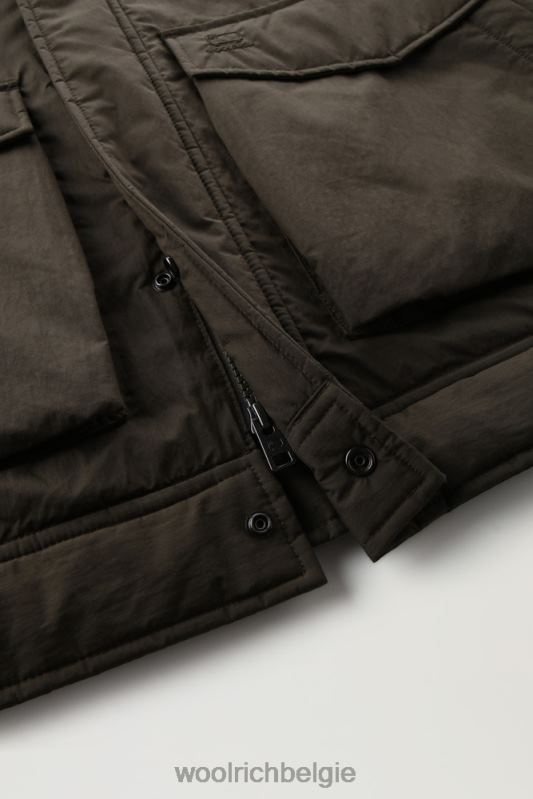 Ripstop truckerjack met voering van sherpawol Woolrich Heren 8TTN0655 donkergroen kleding