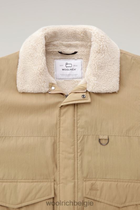 Ripstop truckerjack met voering van sherpawol Woolrich Heren 8TTN0680 goud kaki kleding