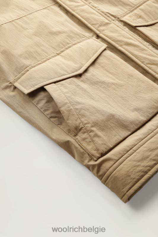Ripstop truckerjack met voering van sherpawol Woolrich Heren 8TTN0680 goud kaki kleding