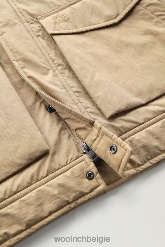 Ripstop truckerjack met voering van sherpawol Woolrich Heren 8TTN0680 goud kaki kleding